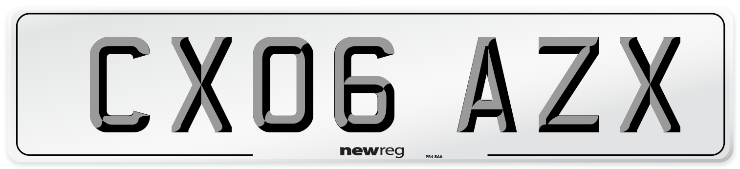 CX06 AZX Number Plate from New Reg